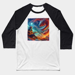 Girl and dragon Baseball T-Shirt